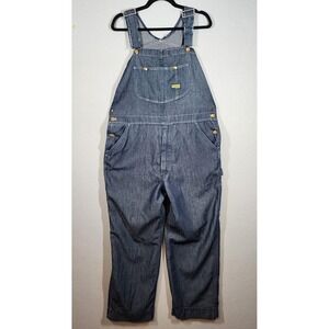 Vintage Toughskins Overalls Mens Large‎ Denim Union Made Carpenter Workwear 80s